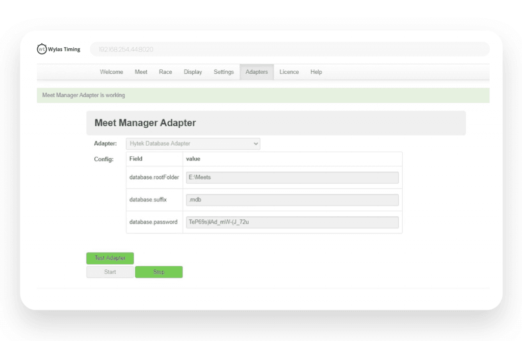 Hytek Meet Manager Integration